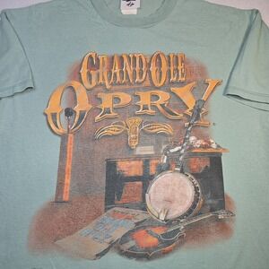 Vtg 90s Grand Ole Opry Nashville T-Shirt Country Music Graphic Banjo Souvenir